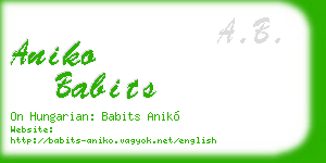 aniko babits business card