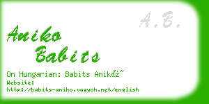 aniko babits business card